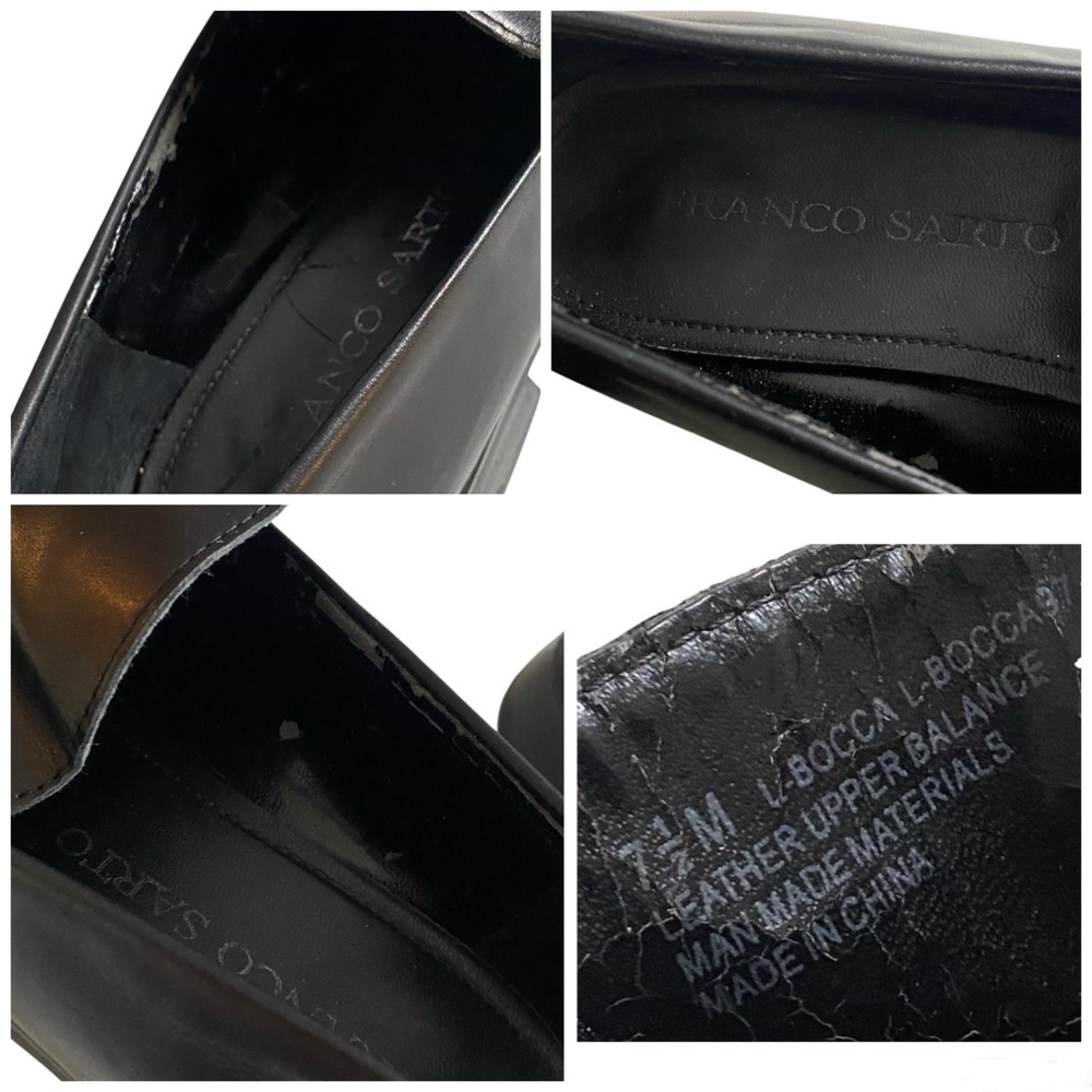 Franco Sarto L-Bocca Loafer Leather Slip-On Black Women's Size 7.5 Goth Grunge - Picture 12 of 12